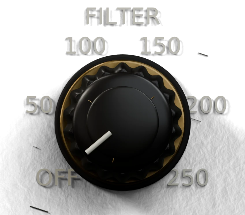 The Filter control, photographed from the rendered panel